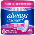 thumbnail image 2 of Always Discreet Adult Incontinence Pads for Women, Maximum Absorbency, Regular Length, Postpartum Pads, 48 Count, 2 of 20