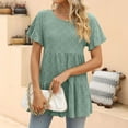 thumbnail image 4 of SMihono Hauts d'Été Décontractés pour Femmes, T-shirt Oversize à Manches Courtes et Col Rond pour Femmes 2023, 4 of 6