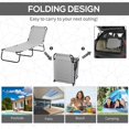 thumbnail image 4 of Adjustable Light Grey Outdoor Chaise Lounge with Sun Shade - Patio & Garden Lounger Chair for Beach, Camping & Backyard Relaxation - 73.5" x 22.8", 4 of 7
