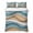 Teal Brown White, variant on Twin Quilt Set 68''x86'', Teal Beige Ombre Lightweight Summer Bedspread Coverlet Set with 2 Pillow Shams, Abstract Geometric Modern Moire Breathable All Season Quilt Bedding for Dorm/Bedroom