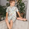 thumbnail image 4 of Fotbe Wildflower Watercolor Pijama Estampada de 2 Piezas para Niños – Ropa de Dormir de Manga Corta Cómoda para Niños y Niñas, Camiseta y Shorts de Algodón-3X-Large, 4 of 6