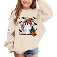 thumbnail image 6 of akafmk Girls Halloween Sweatshirt Oversized Crewneck Sweatshirts Long Sleeve Pullover Tops Graphic Hoodies Cute Fall Winter Clothes, Size 7-8 Years, 6 of 7