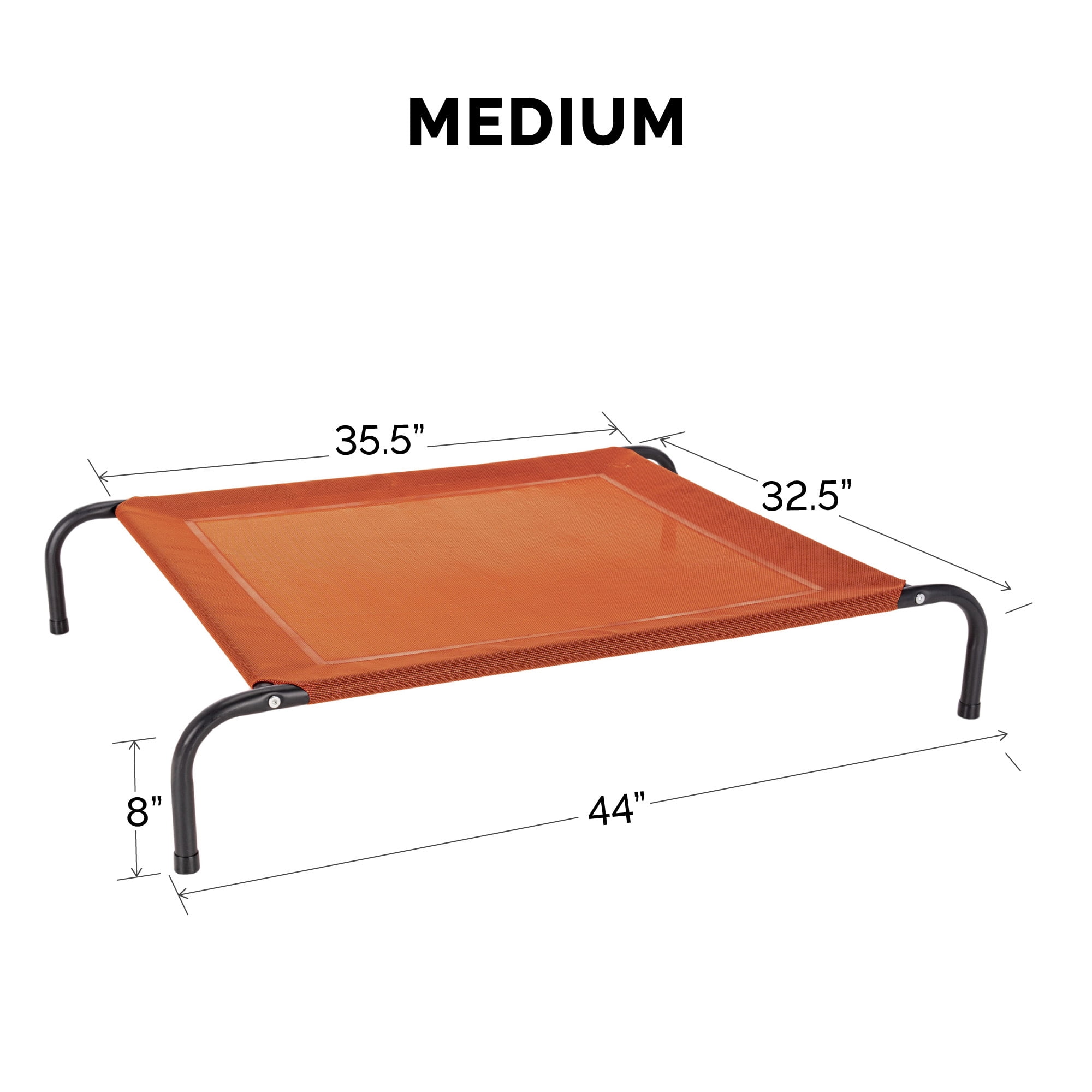 Elevated Cot Pet Bed, Cooling, Terracotta Red, Medium, 1 Count