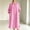 Pink, variant on QUNYINEY White Womens Dresses Midi Long Sleeve Fall Faux Cotton Linen A Line Dress Loose Fit V Neck Casual with Pockets Dresses