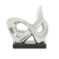 thumbnail image 6 of 12" x 12" Silver Polystone Loop Abstract Sculpture with Black Base, by DecMode, 6 of 13