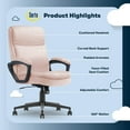 thumbnail image 3 of Serta Comfort Ergo Executive Office Chair Ergonomic with Pink Bonded Leather, 3 of 8
