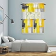 thumbnail image 5 of Yellow Gray Kitchen Curtains Sets for Windows 24 Inch Length, Oil Painting Abstract Modern Geometric Rod Pocket Window Treatments Tier Curtains and Valances Set for Bedroom/Bathroom, 5 of 8