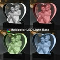 thumbnail image 4 of 3D Crystal Photo Heart Shape Innovation Crystal Picture Personalized Gifts with Your Photo Customized Couples Pet Gifts with Colorful Light Base for Mom, Dad, Men, Women, Christmas (Small Premium), 4 of 10