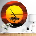 thumbnail image 2 of DesignArt Lonely Tree with Birds at Sunset Large Wall Clock, 2 of 2