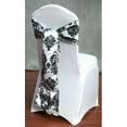 thumbnail image 1 of 150 Pack Black White Damask Taffeta Chair Sashes Bows Wedding Flocking Flocked, 1 of 2