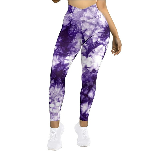Gibobby Pantalones mujer Pantalones de cintura alta para mujer, mallas deportivas suaves para yoga, pantalones para correr(Morado, S)