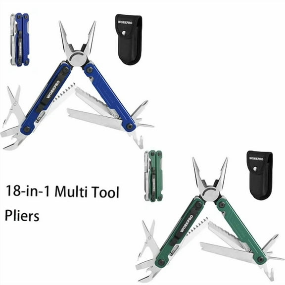 Amar Tool WORKPRO 18-in-1 Multi Tool Pliers Stainless Steel EDC Multitool w/Pocket Knife