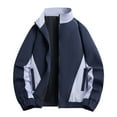 thumbnail image 2 of uublik Men's Jacket Casual Windproof Bomber Jackets Full Zip Windbreaker Coats Navy, 2 of 5
