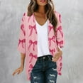 thumbnail image 2 of successthop Today Lightweight Summer Cardigan Womens Summer Casual Loose Cardigan Tops Print 3/4 Sleeve B Everyday Wear Beach Vacation Outfits Going Out Cardigan Resort Wear, 2 of 5