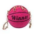 thumbnail image 2 of Bolsa Bolso de hombro con forma de bola para mujer. bolso cruzado con cadena de felpa de PU (rosa roja) Ehuebsd Nuevos Originales, 2 of 9