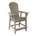 thumbnail image 2 of WestinTrends Malibu Outdoor HDPE  Tall Adirondack Counter Height Bar Chair With Cup Holder, Weathered Wood, 2 of 17