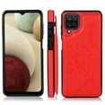 thumbnail image 2 of Galaxy A12 Case,Dteck Magnetic Leather Pattern Hybrid Rubber Shockproof Case Card Holder Wallet Back Kickstand Flip Cover for Samsung Galaxy A12 ,Red, 2 of 7