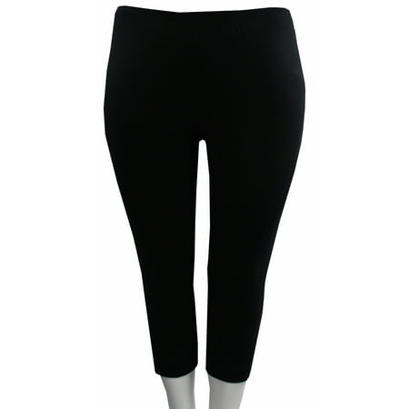 BNY Corner - BNY Corner Women Plus Size Soft Stretchy Cotton Lightweight Legging Pants Black (3/