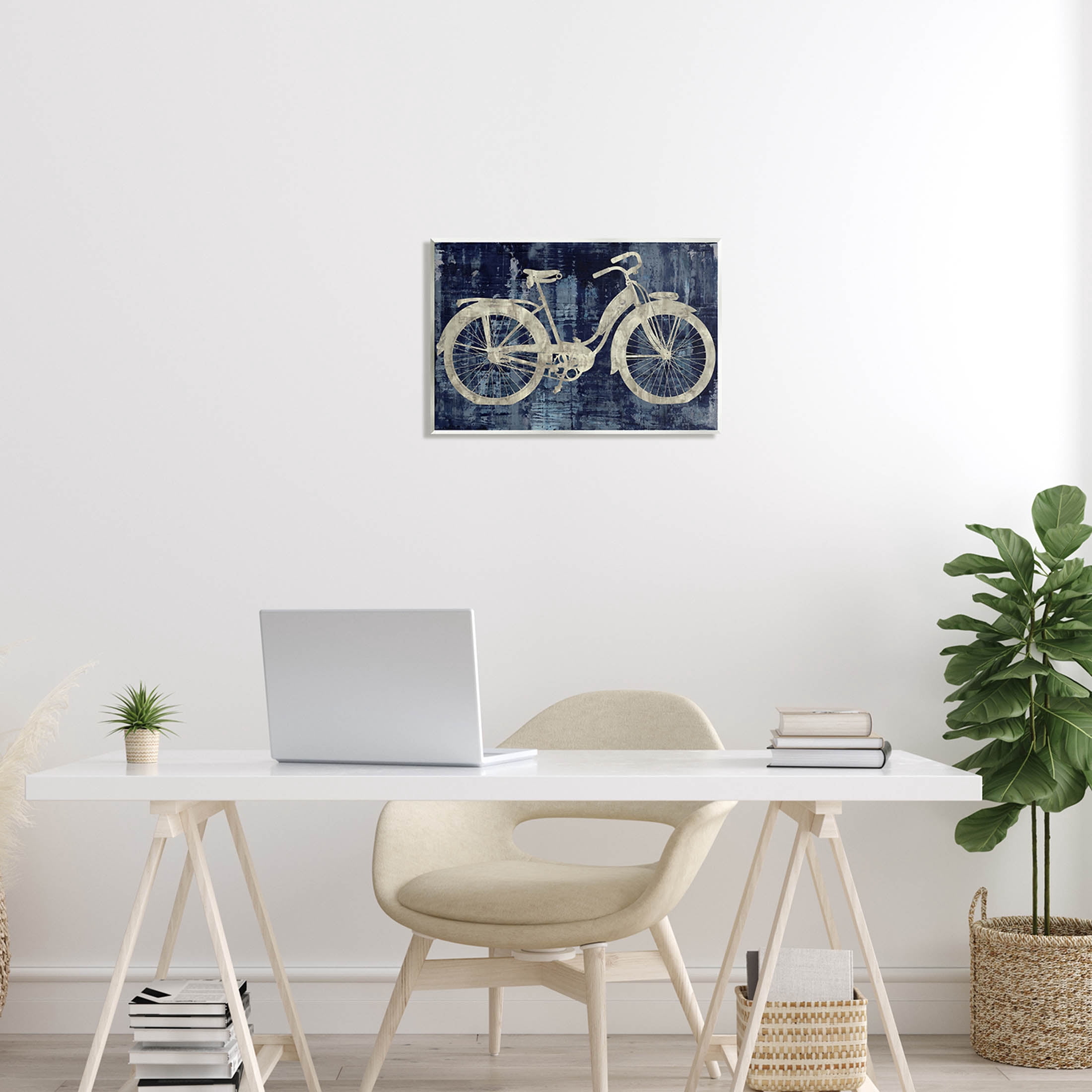Rustic Bicycle Brushed Silhouette Transportation Graphic Art Unframed Art Print Wall Art