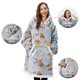 thumbnail image 3 of Manta portátil con capucha Giggling Getup Grey Cat Sherpa, 3 of 8