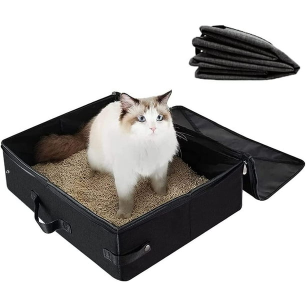 Bac à litière de voyage pour chat, facile à transporter pour voiture, avec
