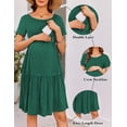 thumbnail image 2 of Vestido de maternidad y lactancia Ekouaer de verano de manga corta verde XL, 2 of 3