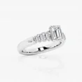 thumbnail image 2 of Vivid Jewel Elegant 1.7 Ct Emerald Cut Moissanite Engagement Ring - Women's Solitaire with Accents - 14K White Gold Plated - Prong Setting - Ideal Gift for Proposals and Special Occasions, 2 of 2