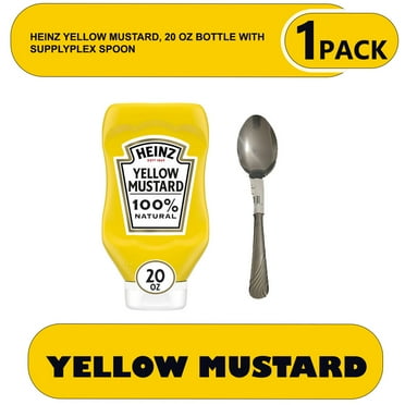 Heinz Yellow Mustard, 20 oz Bottle with supplyplex spoon