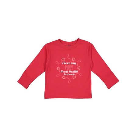 

Inktastic I Love My Mom Heart Health Awareness Gift Toddler Boy or Toddler Girl Long Sleeve T-Shirt