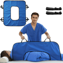 O-Shaped Positioning Sheet - Transfer Sheet with Reinforced Handles for Turning, Draw Sheets for Hospital Bed, Lifting & Repositioning, Turning Device for Elderly, Bed Patients (Blue)