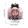 thumbnail image 2 of Halloween Pumpkin Tabletop Decor Acrylic Ghost Pumpkin Sign with Rhinestone Bow Glam Spooky Centerpiece for Shelf Mantel Entryway Party Display, 2 of 5