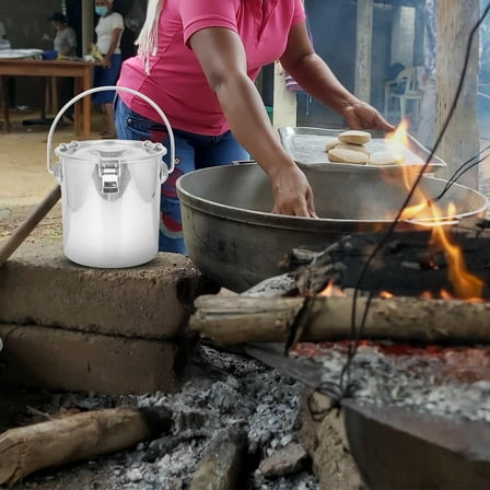 NICEXMAS Kitchen Storage Bucket Airtight Sealed Bucket Silver 1Set