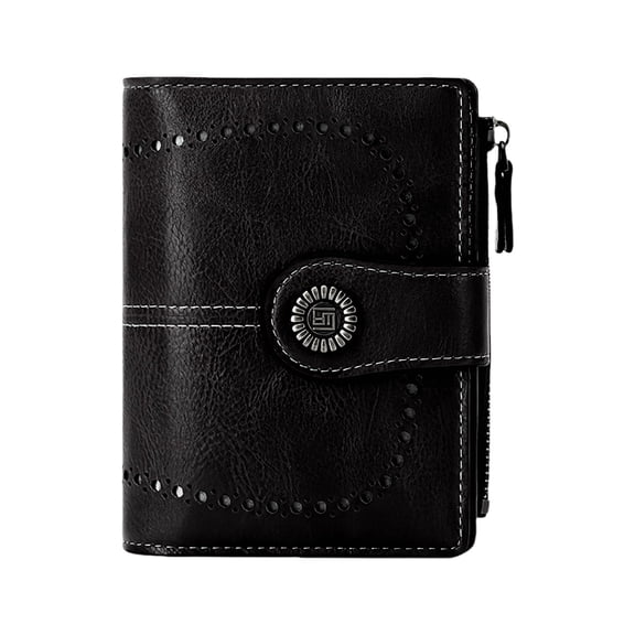 Womens Wallet Leather Bifold Rfid Blocking Wallet Credit Card Holder Wallets for Women with Zipper Pocket Grey
