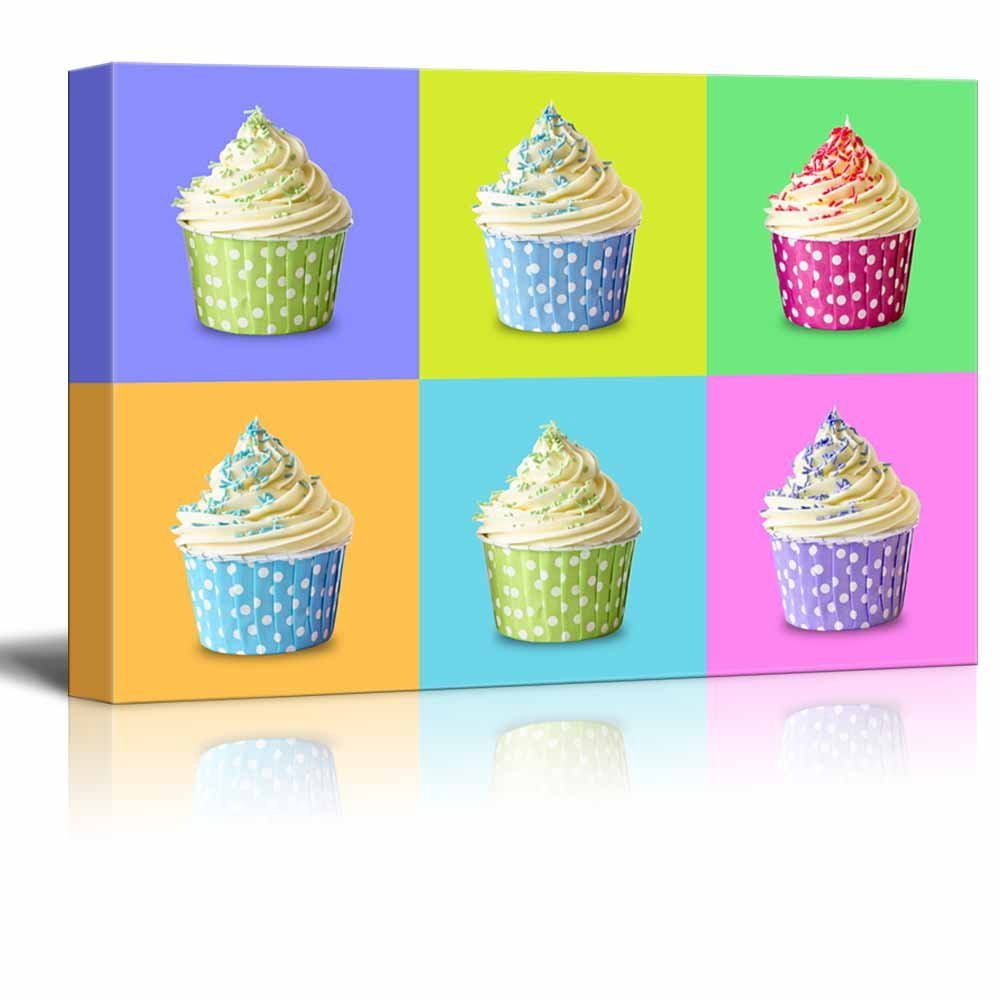 Wall26 Canvas Wall Art Multi Color Pop Art With Cupcakes Giclee