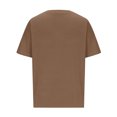 thumbnail image 6 of Oversized Rib-knit T Shirts Womens Pocket Drop Shoulder Short Sleeve V Neck Knitted Summer Tops Loose Tshirts (X-Large, Khaki), 6 of 7