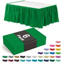 6-Pack of Exquisite Plastic Table Skirts - Each 14 Ft. Long x 29 Inch Wide - Emerald Green