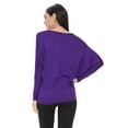 thumbnail image 3 of Women's Solid Long Sleeve Dolman Draped Loose Fit Knit Tunic Top Made in USA S-3XL, 3 of 3