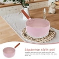 thumbnail image 5 of Pot Milk Small Saucepan Pan Warmer Japanese Cookware Ceramic Cooking Nonstick Lid Handle Wooden Mini Butter Yukihira, 5 of 6
