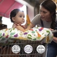 thumbnail image 3 of Boppy Funda para carrito de compras, verduras multicolores del mercado de agricultores, con juguete de zanahoria SlideLine intercambiable, comodidad de felpa con cinturón de seguridad de 2 puntos, lim, 3 of 5