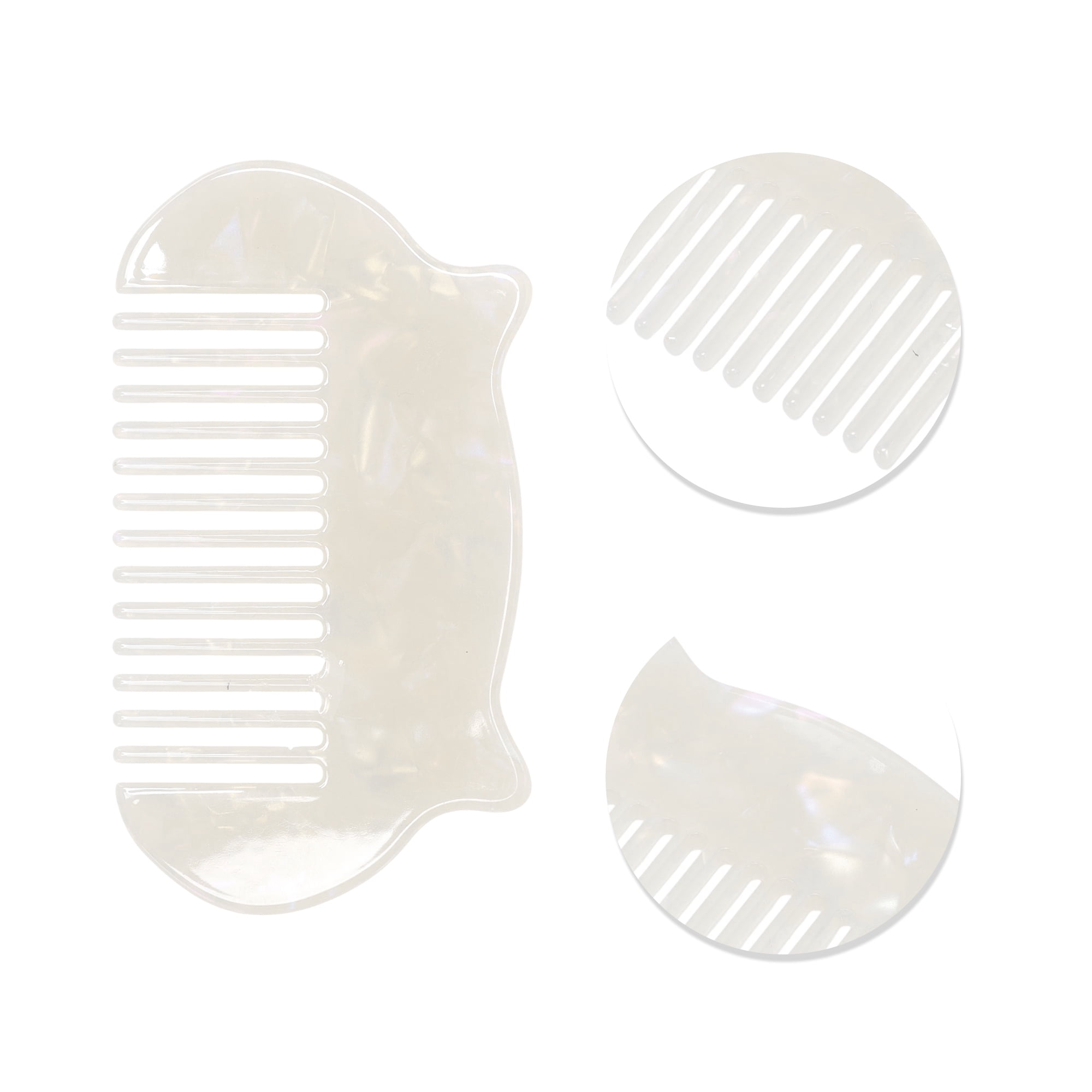 Unique Bargains 1 Pc Women Durable Cat Ear Hair Comb for All Hair Types White