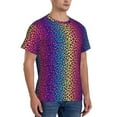 thumbnail image 5 of Rocae Leopard Neon Rainbow Gradient for Men's Moisture-Wicking Crew Tee - T-Shirt for Sports, Outdoor Activities, and Casual WearMedium, 5 of 9