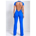 thumbnail image 5 of SKQIT Flare Workout Jumpsuits for Women One Piece Short Sleeves Scrunch Butt Lifting Gym Bodysuit Sexy Backless Yoga Outfits, 5 of 7