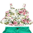thumbnail image 4 of PENGXIANG Toddler Girls Floral Print Cropped Tops+Solid Color Shorts Clothes Set, 4 of 8