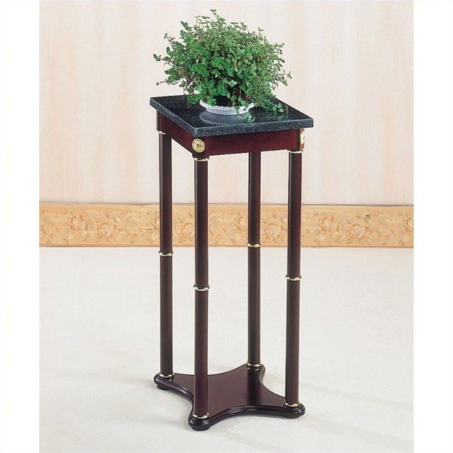 Coaster Support de Plante d'Accent Carré à Dessus en Marbre, Merlot et Vert