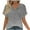 Gray, variant on Womens Summer Tops V Neck Short Sleeve Shirts Trendy Casual Vacation Printing Tee Shirts