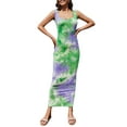 thumbnail image 2 of Liacowi Women Tie Dye Print Bodycon Maxi Tank Dresses Sleeveless Summer Sexy Scoop Neck Long Dresses Slim Fit Beach Streetwear, 2 of 6