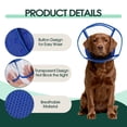 thumbnail image 5 of Kuoser Dog Cone Collar, Soft Adjustable Elizabethan Recovery Cone for Dog, Blue, L, 5 of 8