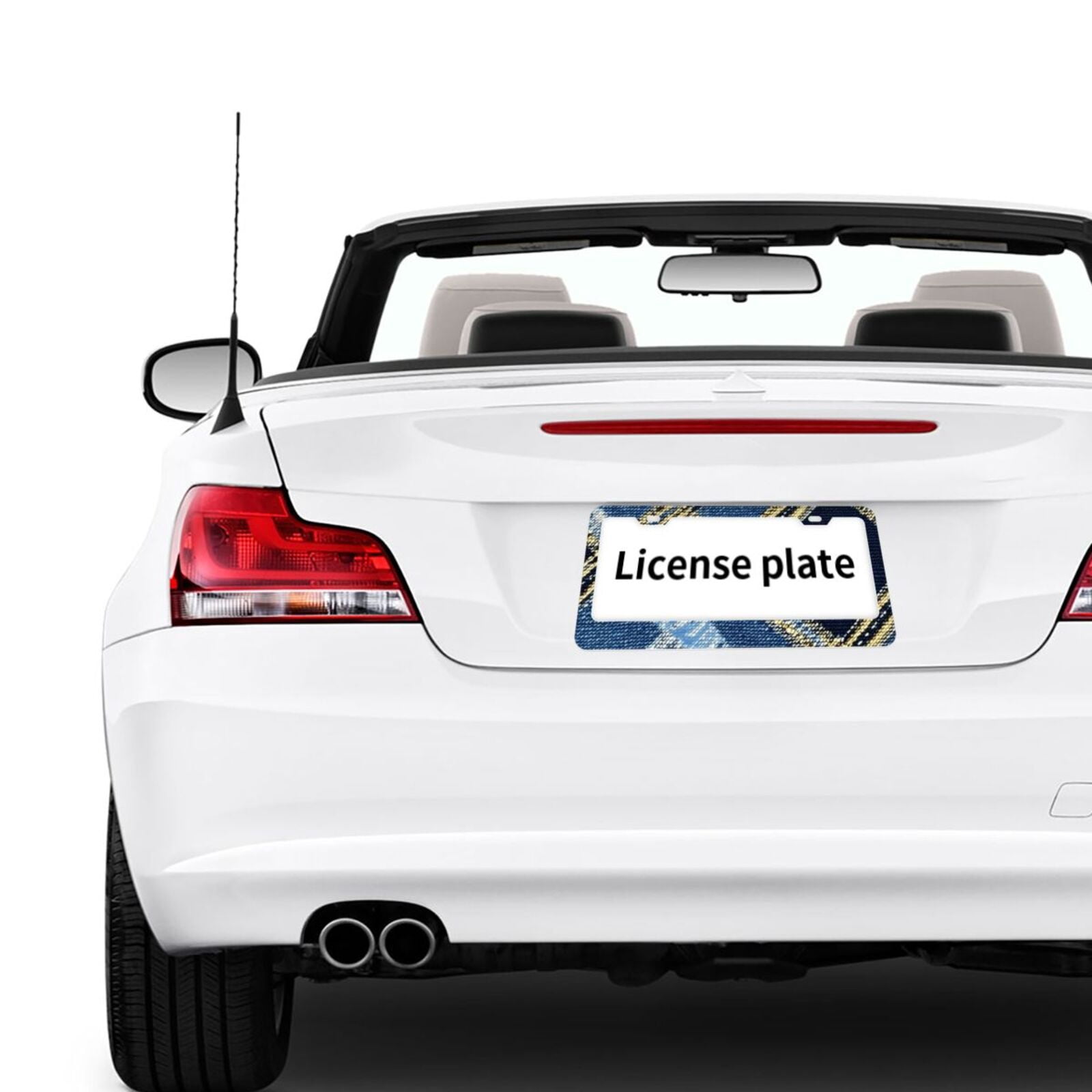 License Plate Frame With Screw Caps 2 Pack Car Plate Frame Front And Rear Rust-Proof Universal Car Tag Holder Argyle Plaid Cornflowerblue_1