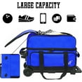 thumbnail image 3 of WOLT | Blue Double Roller 2 Ball Bowling Bag Retractable Handle extends to 40", 3 of 5
