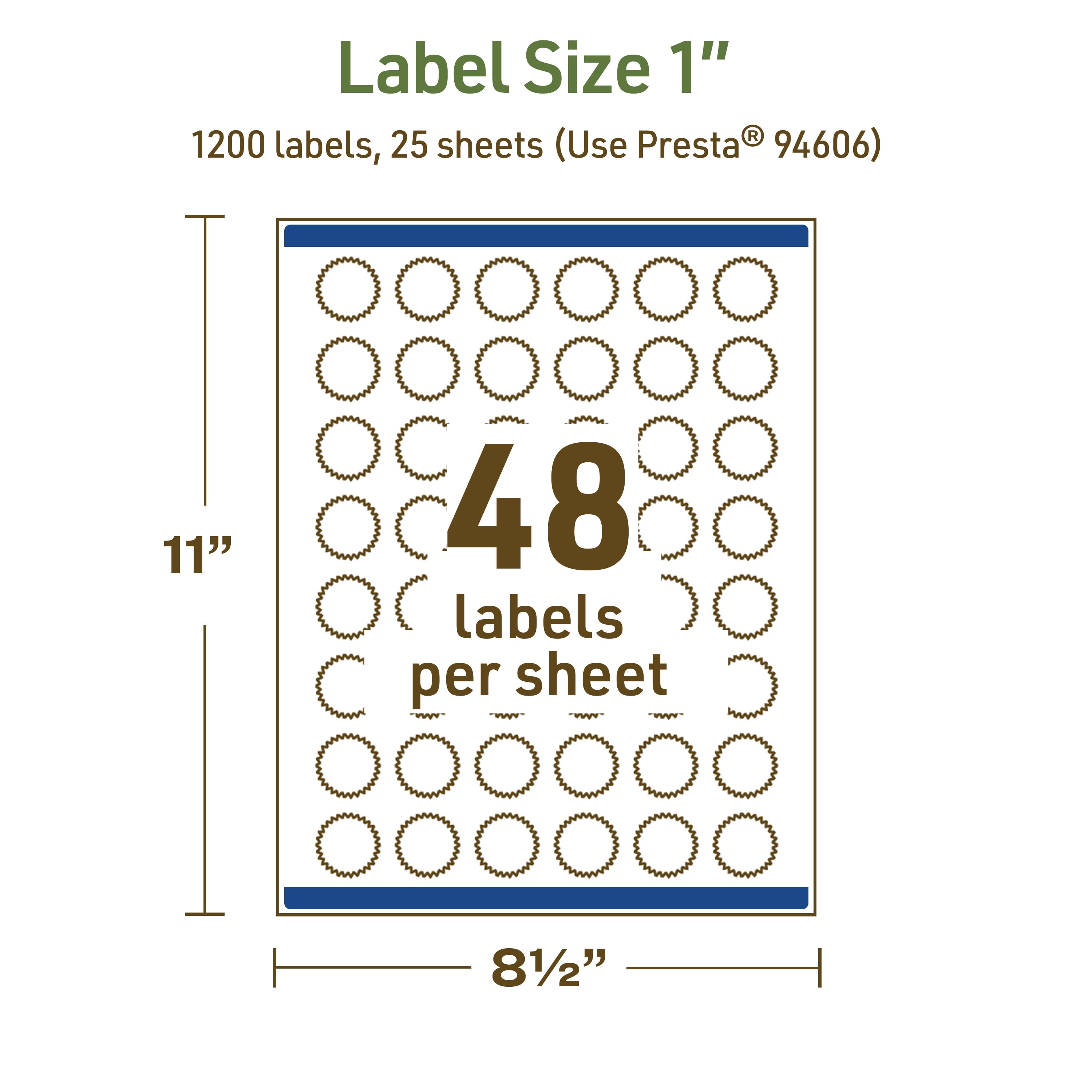 Avery Dissolvable Starburst Labels, 1", 1200 Labels